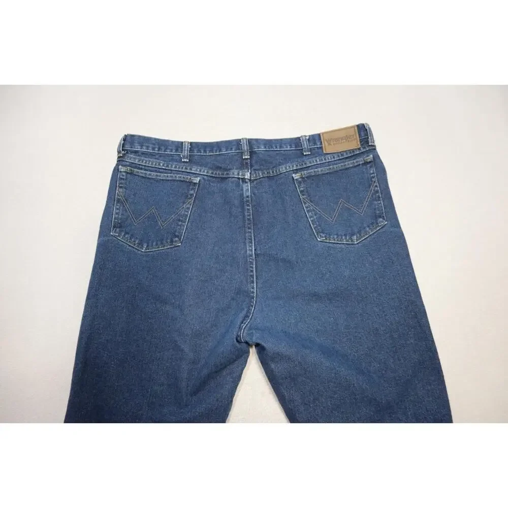 Wrangler Western Cowboy Cut Rugged Denim Blue Jeans Straight Mens Size‎ 44 x 34